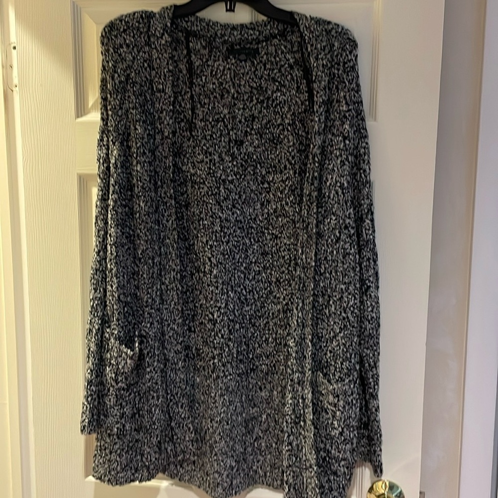 American Eagle Black and White Sweater Coat in size XS